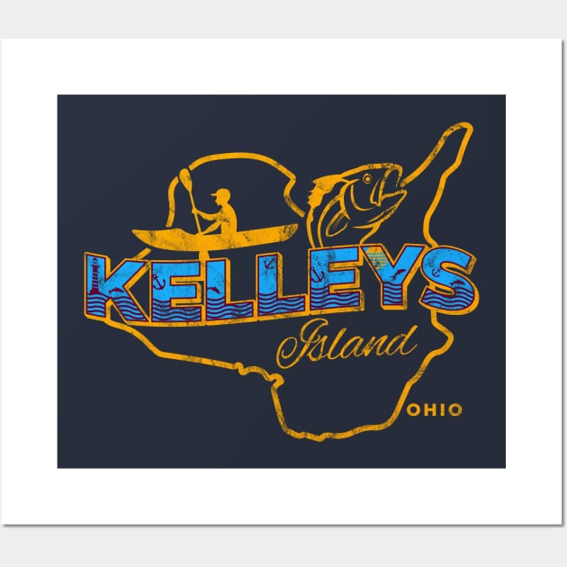 Retro Kelley's Island Summer Wall Art by DeepDiveThreads